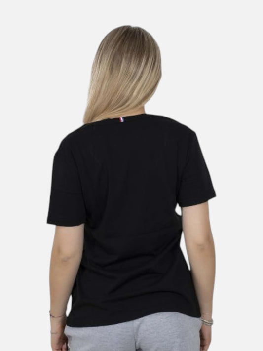 Remera Le Coq Sportif Sport Logo Mujer Tee Negro