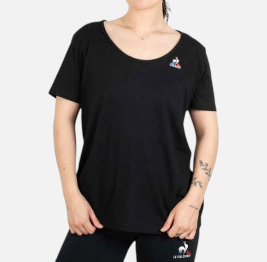 Remera Le Coq Sportif Ess Mujer Tee Negro