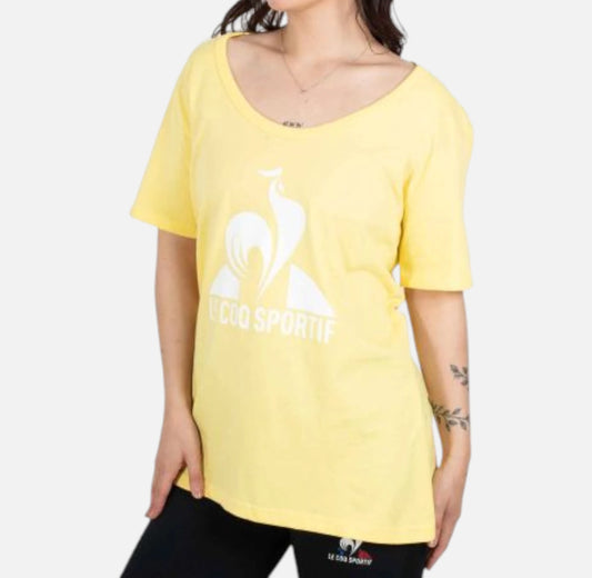 Remera Le Coq Sportif Sport Logo Mujer Tee Amarillo