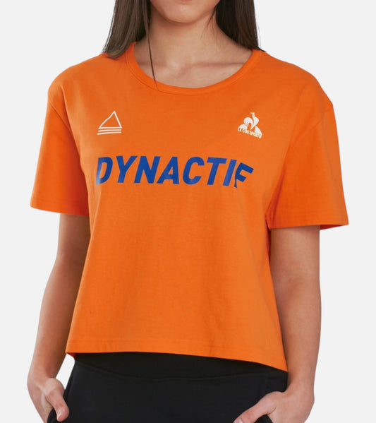 Remera Le Coq Sportif Dynactif Mujer Tee Naranja