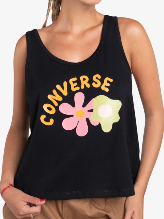 Musculosa Converse Flowers Mujer Negro - Indy