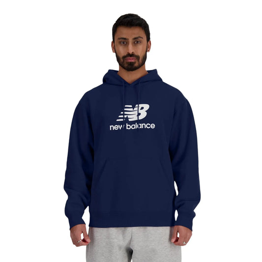 Buzo New Balance Stacked Logo Rustico Azul