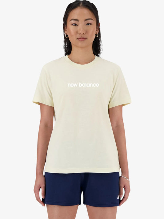 Remera New Balance Linear Brand Grp Mujer Crudo