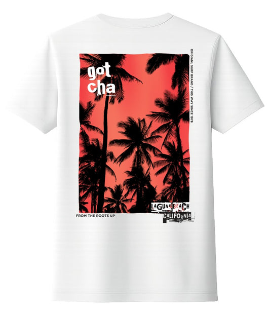 Remera Gotcha Palms On Fire Blanco
