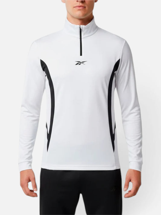 Buzo Reebok Medio Cierre Capsula Futbol Blanco/Negro