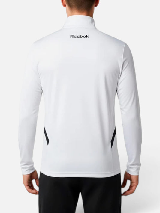 Buzo Reebok Medio Cierre Capsula Futbol Blanco/Negro