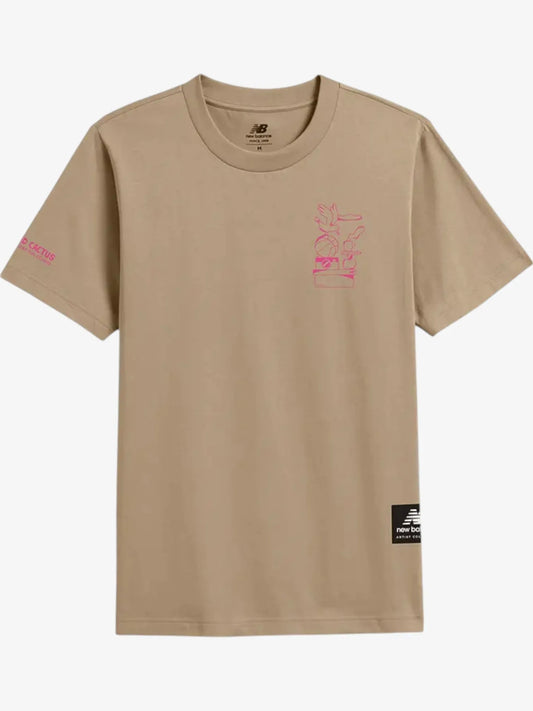 Remera New Balance Mujer Athletics Aron Leah Stack Beige
