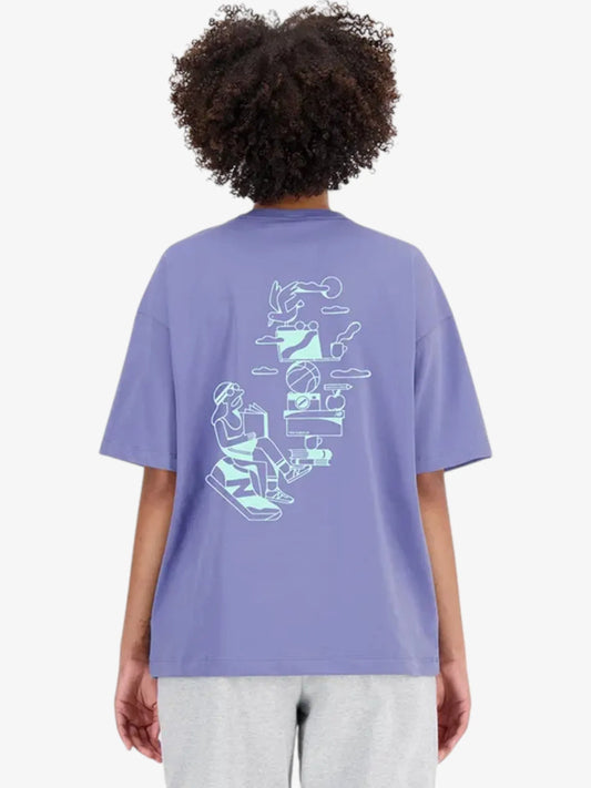 Remera New Balance Athletics Aron Lea Mujer Violeta