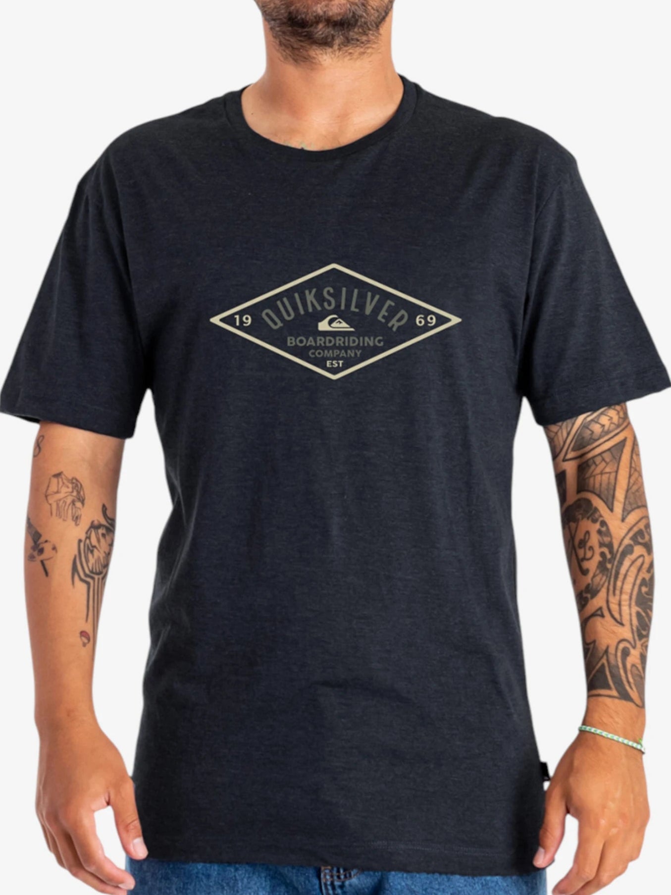 Remera Quiksilver Qs Diamond Logo Vig Gris - Indy