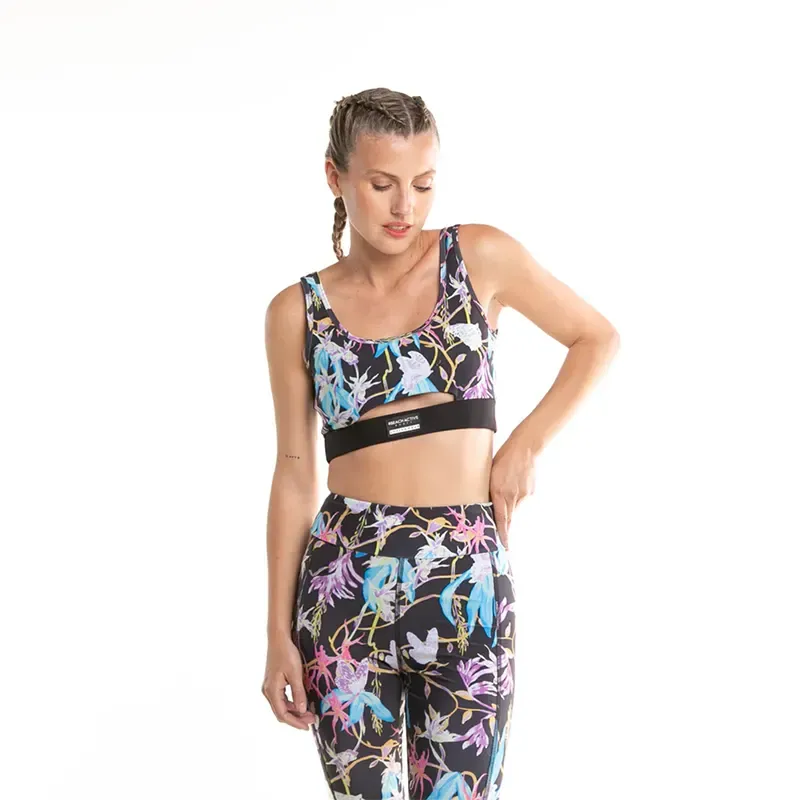 Top Deportivo Rusty Butterfly Dream Sport Negro Floreado - Indy