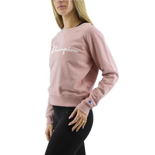 Buzo Champion Crew Rustico Logo Mujer Rosa Pastel - Indy