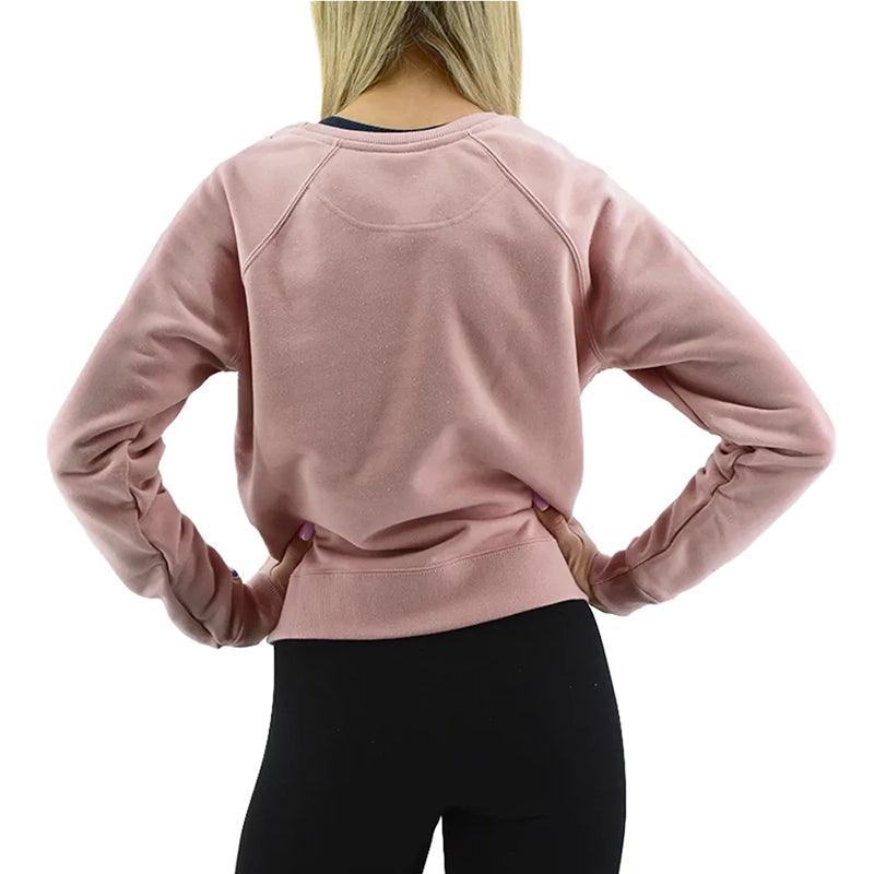 Buzo Champion Crew Rustico Logo Mujer Rosa Pastel