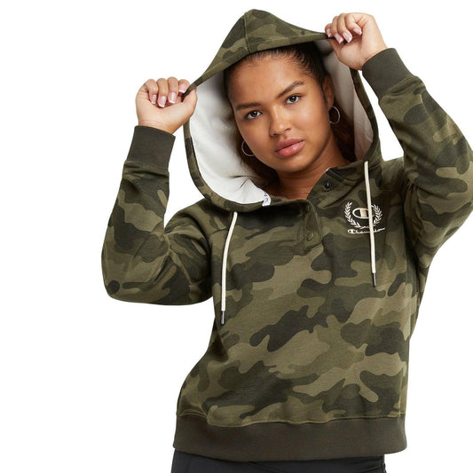Buzo Champion Script Laurel Mujer Verde Militar - Indy