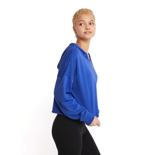 Buzo Champion Underlined Logo Cropped Rustic Mujer Azul - Indy