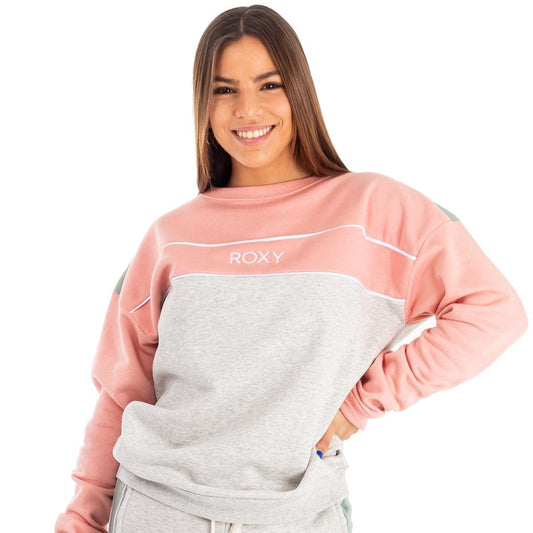 Buzo Roxy Hasing Sunday Crew Gris Rosa - Indy
