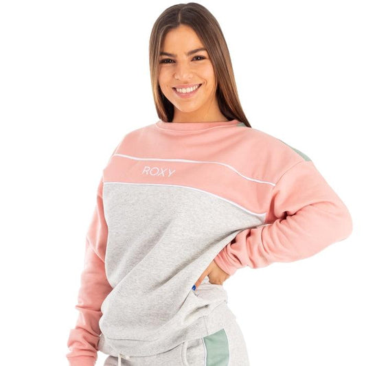 Buzo Roxy Hasing Sunday Crew Gris Rosa - Indy
