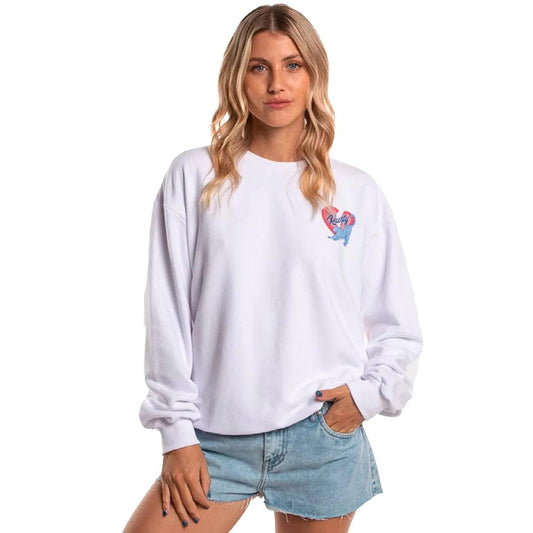 Buzo Rusty Hearbreaker Oversize Crew Mujer Blanco - Indy