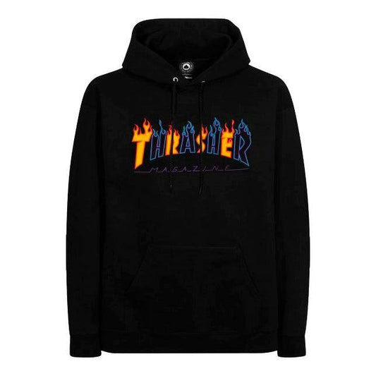 Buzo Thrasher Double Flame Negro Violera Amarillo - Indy