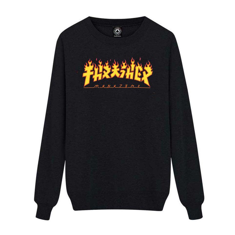 Buzo Thrasher Godzilla Flame Crew Negro - Indy