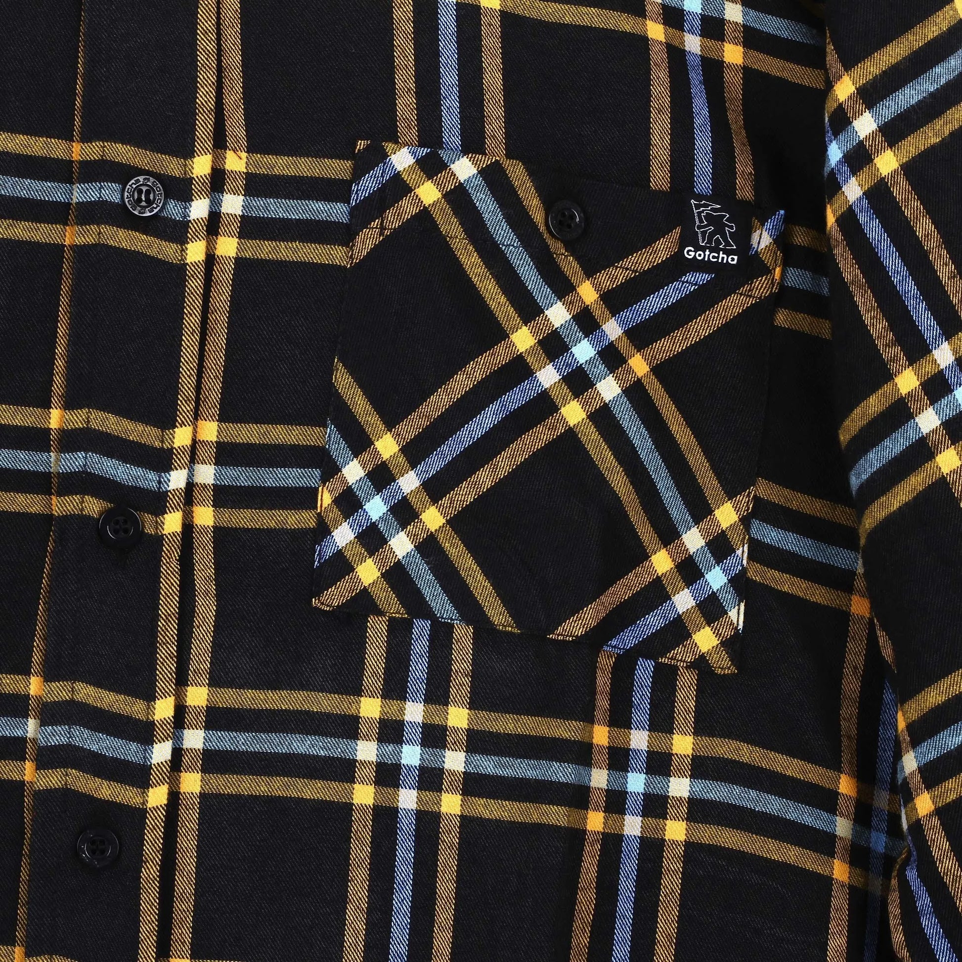 Camisa Gotcha Jim Long Sleeve Negro Amarillo - Indy