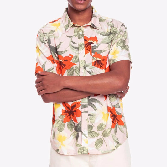 Camisa Quiksilver Garden Path Rosa Print - Indy