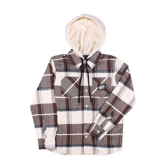 Camisa Santa Cruz Flannel Oversize Niño Crema - Indy