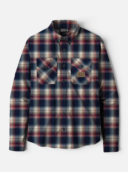 Camisaco Gotcha Viyella Espigada Cuadros Bordo