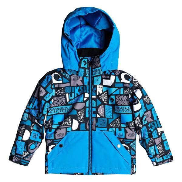 Campera Quiksilver Snow Little Mission Kids Negro Azul Print - Indy