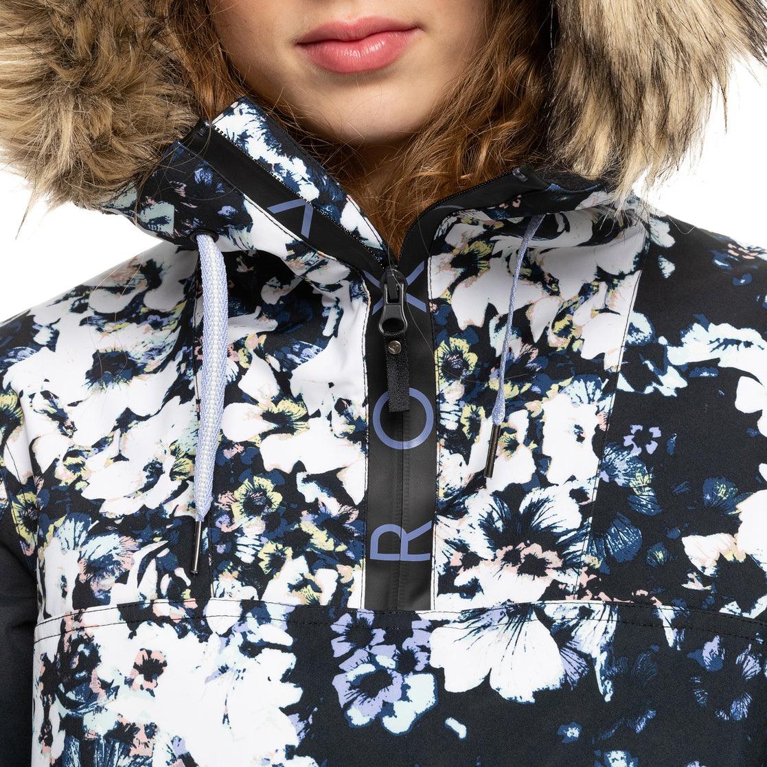 Campera Roxy Snow Shelter Anorak Negro Floreado - Indy