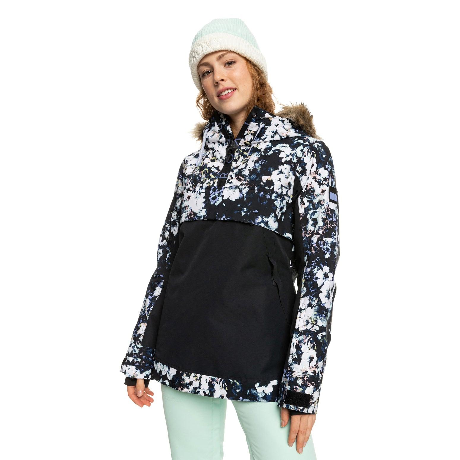 Campera Roxy Snow Shelter Anorak Negro Floreado - Indy