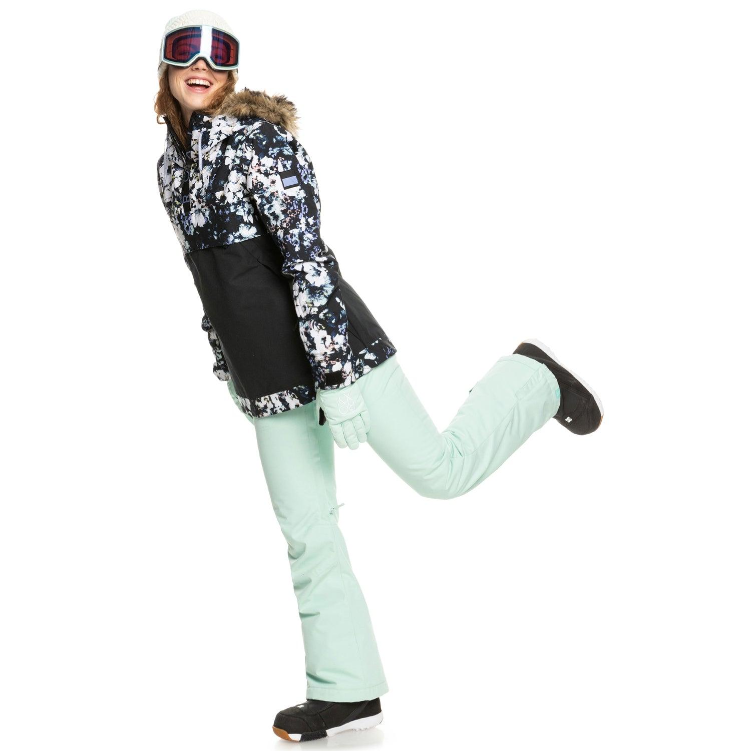 Campera Roxy Snow Shelter Anorak Negro Floreado - Indy