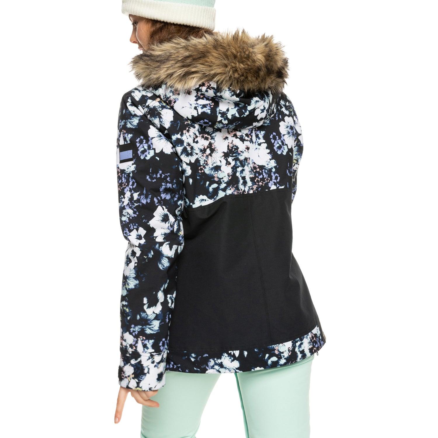 Campera Roxy Snow Shelter Anorak Negro Floreado - Indy