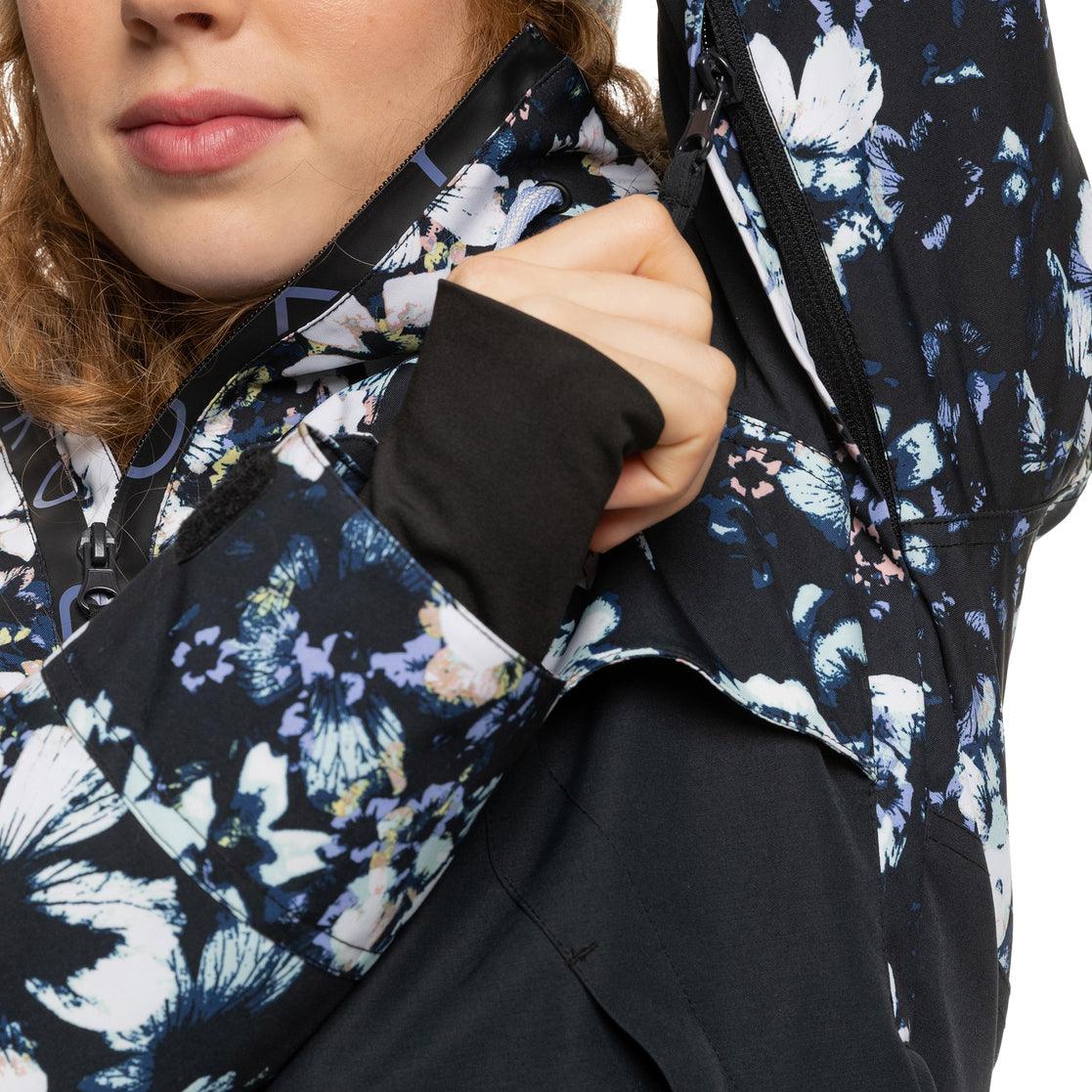 Campera Roxy Snow Shelter Anorak Negro Floreado - Indy