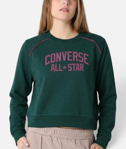 Buzo Mujer Converse Crew Neck con Estampa