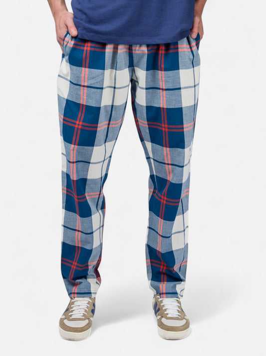 Pantalon Elepants 025 Poplin Blanco Azul