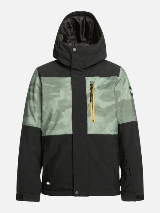 Campera Quiksilver Snow Niño Mission Printed Block Verde Camuflado