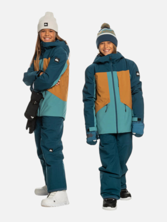Campera Snow Quiksilver Niño Ambition Azul Naranja