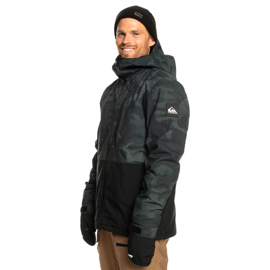 Campera Snow Quiksilver Mission Printed Block Negro Camuflado