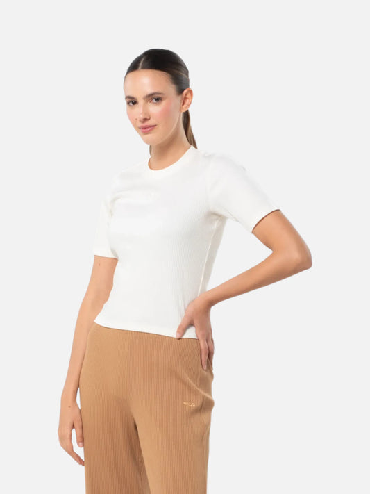 Remera Mujer Fila Regular Essentials Canelada Crudo