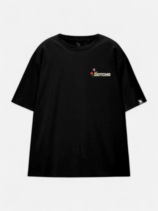 Remera Gotcha Flowered Skull Oversize Negro