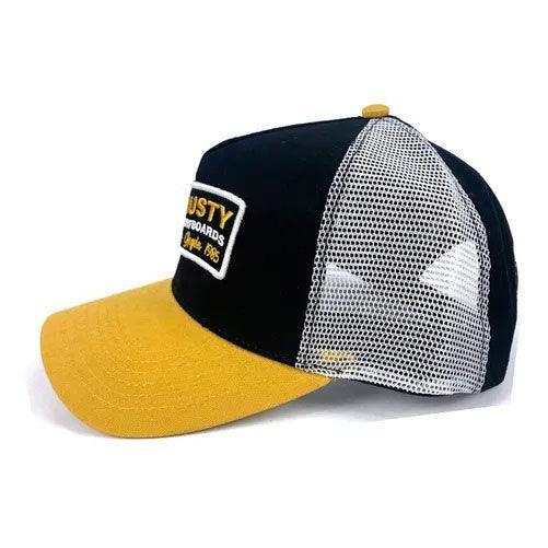 Gorra Rusty Racing Trucker Negro Amarillo - Indy