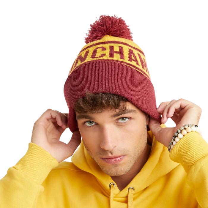 Gorro Champion With Cuff And Pom Bordó Amarillo - Indy