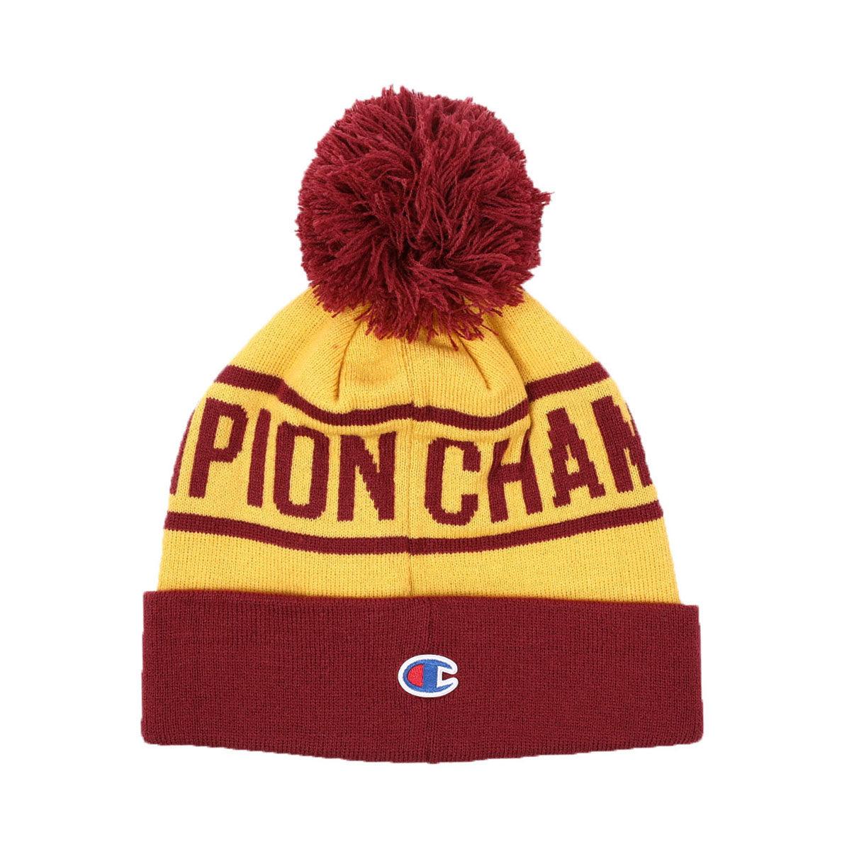 Gorro Champion With Cuff And Pom Bordó Amarillo - Indy