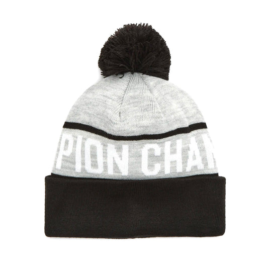 Gorro Champion With Cuff And Pom Negro Gris - Indy