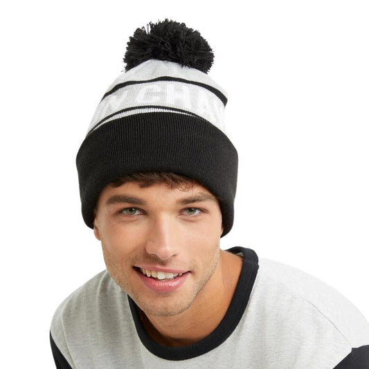 Gorro Champion With Cuff And Pom Negro Gris - Indy