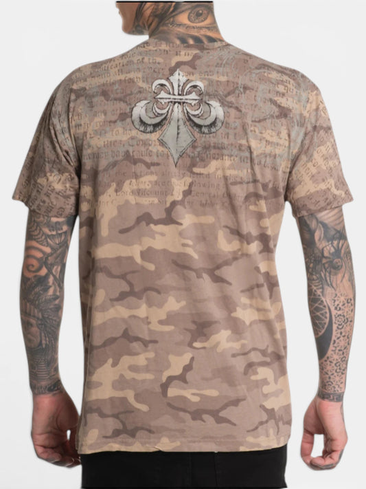 Remera Affliction Collapse Marrón