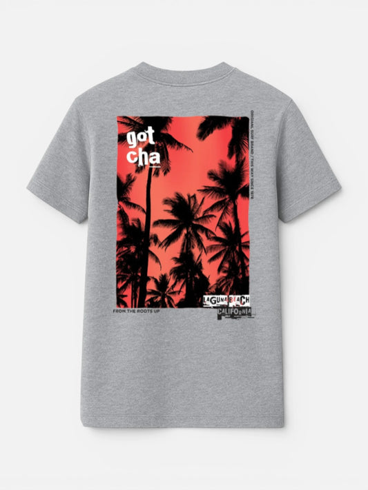 Remera Gotcha Palms On Fire Gris