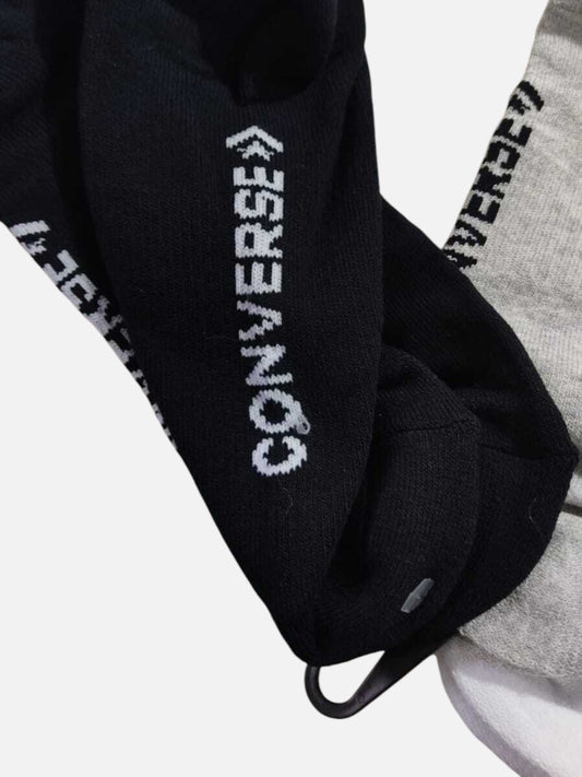 Medias Converse Tripack Media Caña Negro Gris Blanco