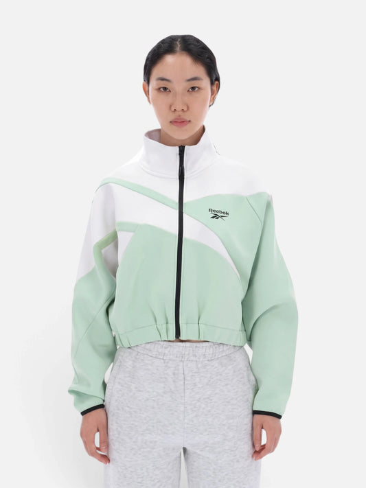 Campera Reebok Vector Track Top - Glitch Aqua/Barley Gris