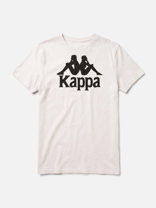 Remera Kappa Authentic Estessi Slim Blanco-Negro